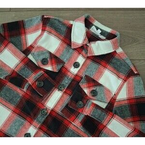 BB Dakota By Steve Madden Women's Button Down Boxy Shacket Women's XS Red